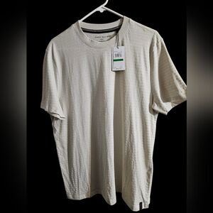 Perry Ellis Men's Large Cream Colored Textured Tee